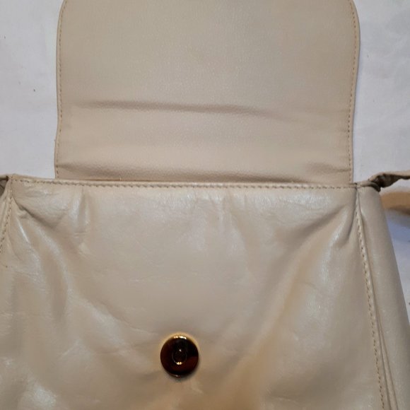 Ivory Leather Cross-Body Bag With Adjustable Strap - Picture 6 of 8